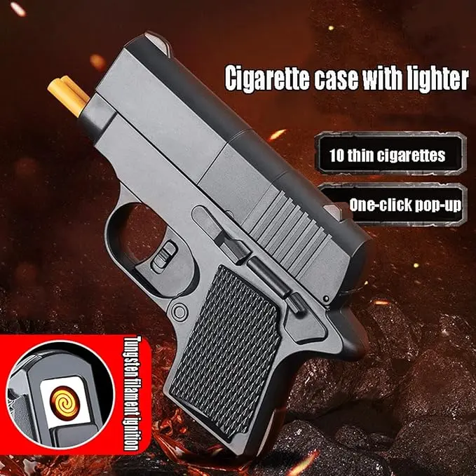 2 in 1 Gun Lighter and Cigarette Case