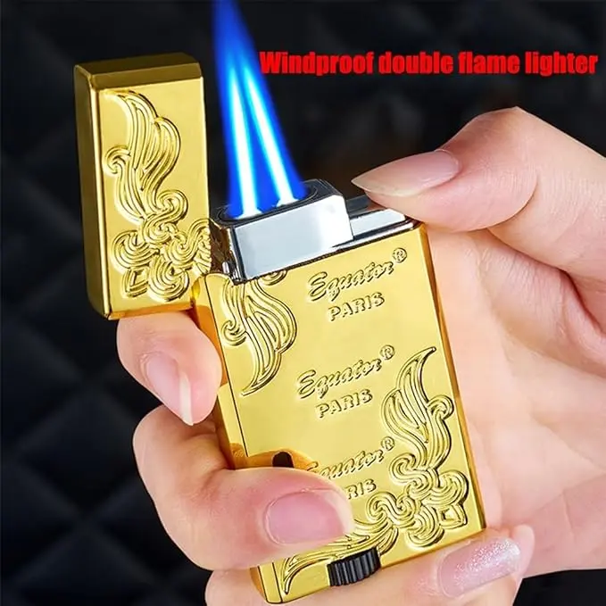 Dual Flame Windproof Metal Lighter thumbnail 3