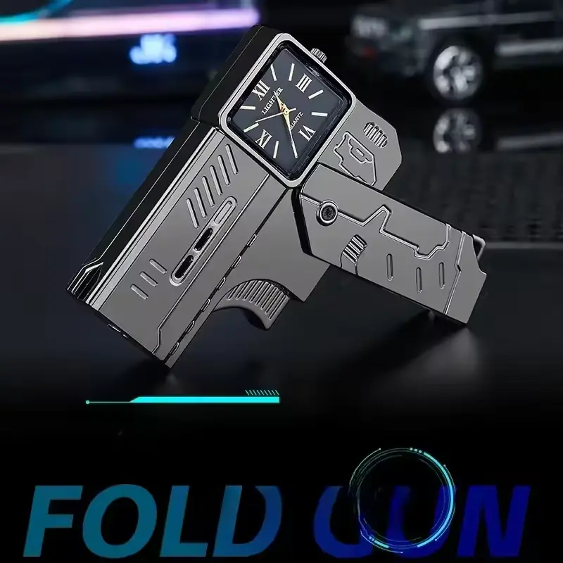 Folding Gun Lighter + Cool Dial Watch thumbnail 2