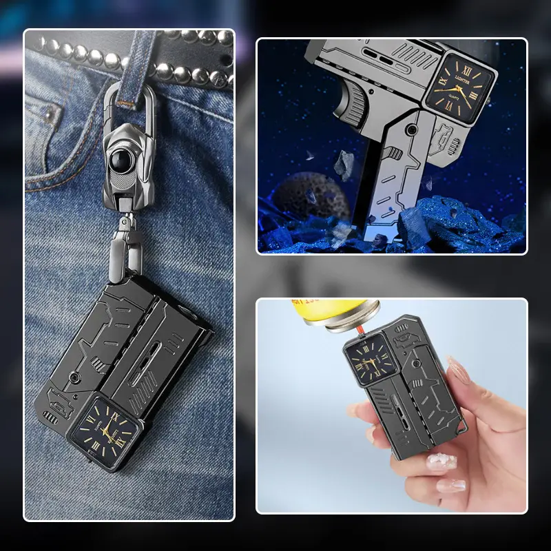 Folding Gun Lighter + Cool Dial Watch thumbnail 7