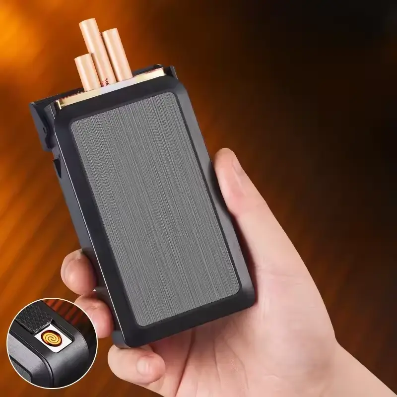 Sliding Cover Cigarette Case with Rechargeable Lighter thumbnail 2