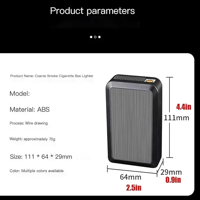 Sliding Cover Cigarette Case with Rechargeable Lighter thumbnail 8