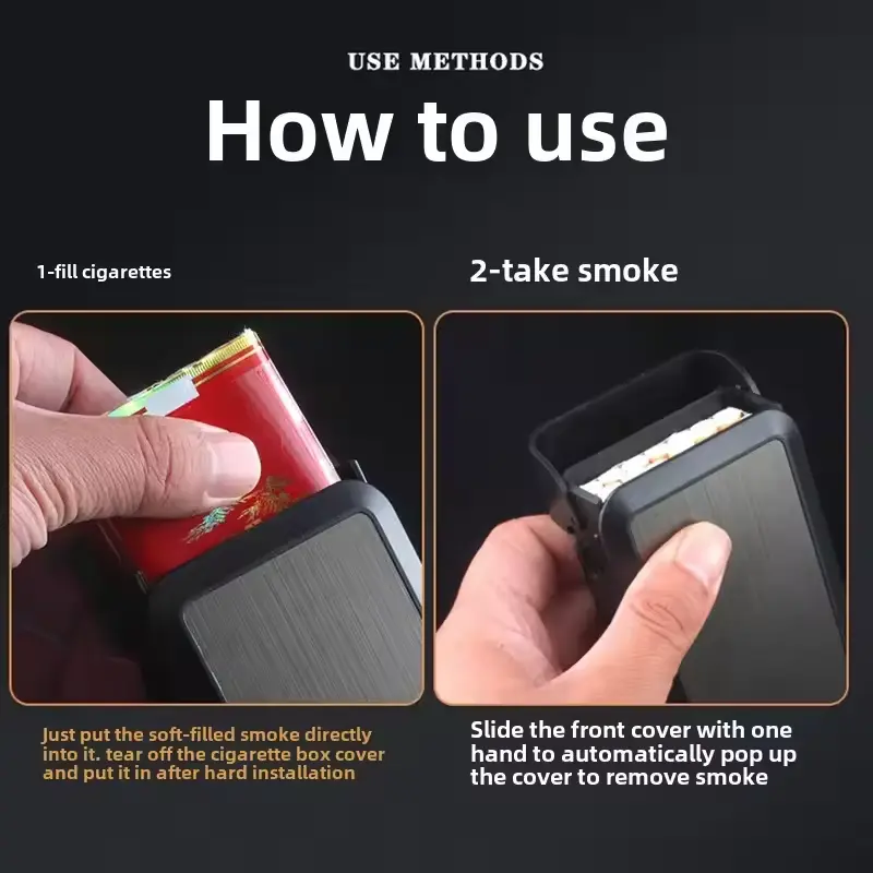 Sliding Cover Cigarette Case with Rechargeable Lighter thumbnail 9